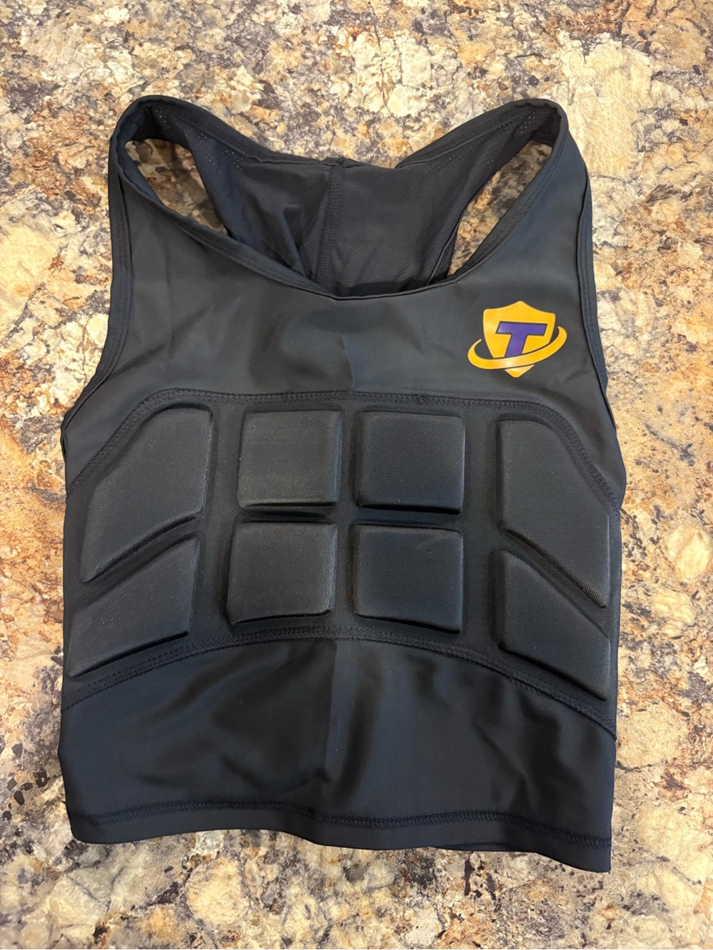 Kids Black Protective Impact Vest with Foam Panels